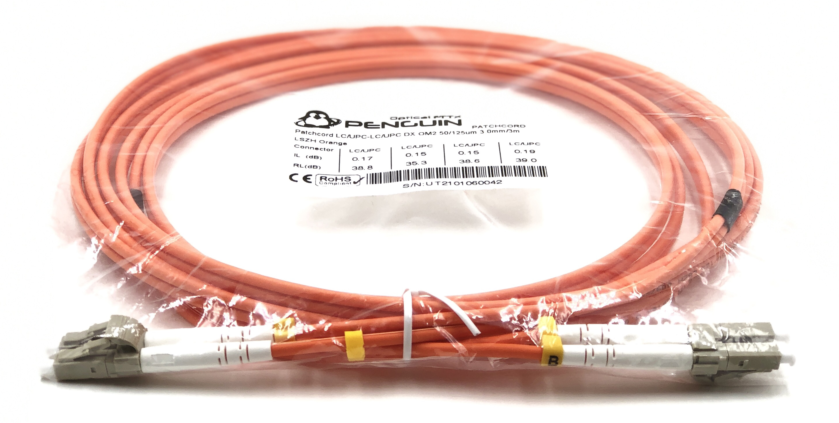 LC/UPC Duplex Patch Cord OM2 50/125um 3.0mm ยาว 3 เมตร